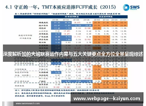 深度解析加的夫城联赛运作内幕与五大关键要点全方位全景呈现综述