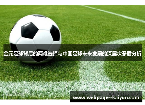 金元足球背后的两难选择与中国足球未来发展的深层次矛盾分析